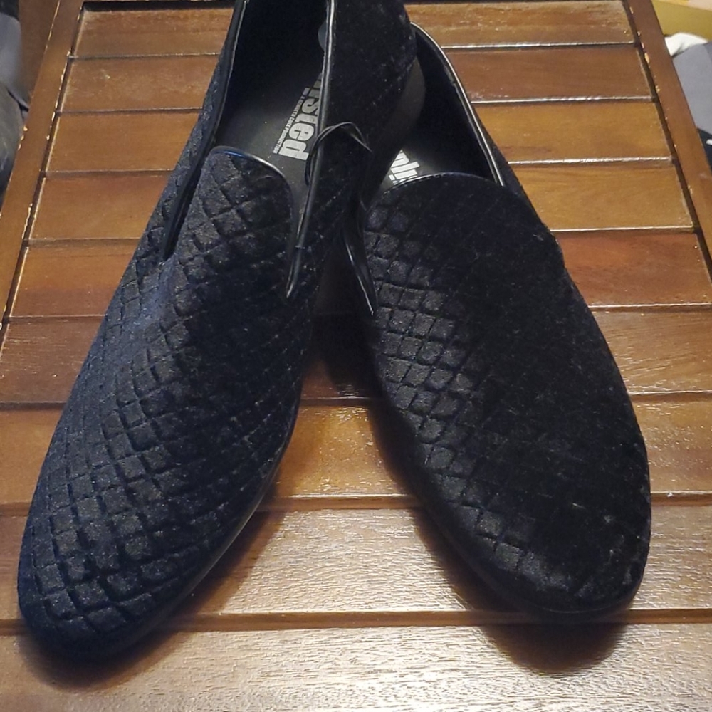 Black Velour Loafers